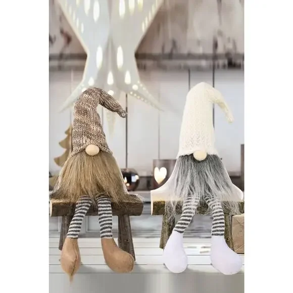 2-Pack Christmas Striped Faceless Gnomes - Picture 1 of 8